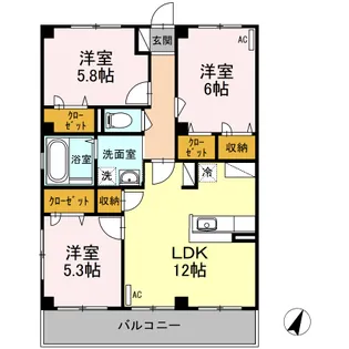 グレイスフルT【202号室】の間取り