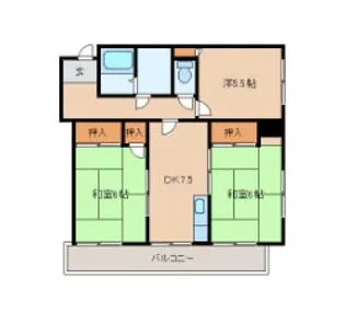 山陽グランドハイツ【7階】の間取り