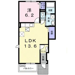 ボヌール・メゾンA【1階】の間取り