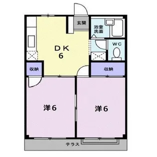 エルディム明日香【1階】の間取り