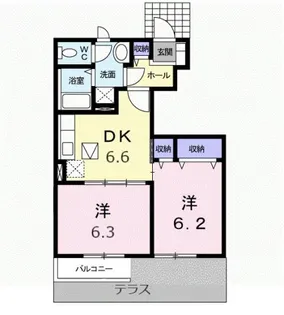 エスポワールB【1階】の間取り