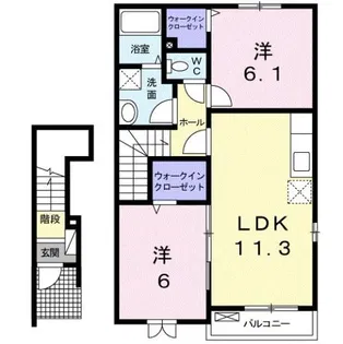 メゾン・ド・ローズ【2階】の間取り