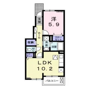 サニーヒルK【1階】の間取り