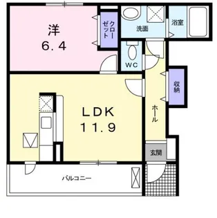 ベル・コリーヌ B【1階】の間取り