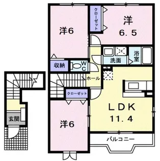 サンリット パレスC【2階】の間取り