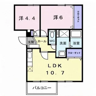 リヴィエール宮本Ⅰ【3階】の間取り
