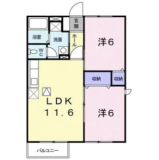 エスポワール船岡【1階】の間取り