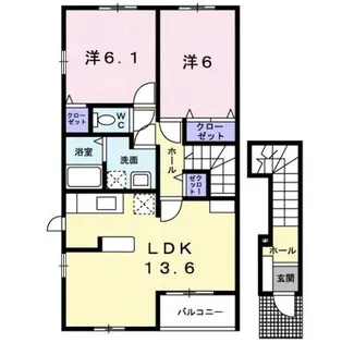 プリートアルバⅢ【2階】の間取り