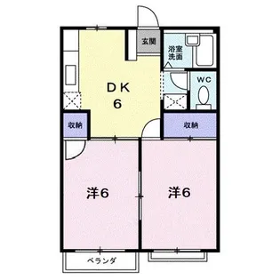 エルディム楽天A【2階】の間取り