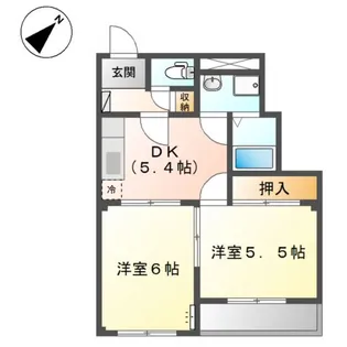 サンハイツ山ノ手【1階】の間取り