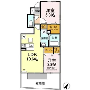 ビューメゾン【102号室】の間取り