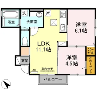 アーデル多治米【1階】の間取り