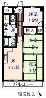 プレジデント沖野上【1002号室】の間取り