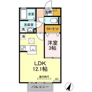 ヴェルデ津森【1階】の間取り