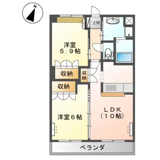 コンフォース六条院【2階】の間取り