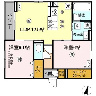 シャルレーヌ【1階】の間取り