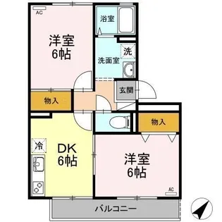 シャトレー西本【1階】の間取り