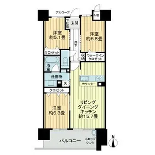 アルファステイツ錦町【7階】の間取り