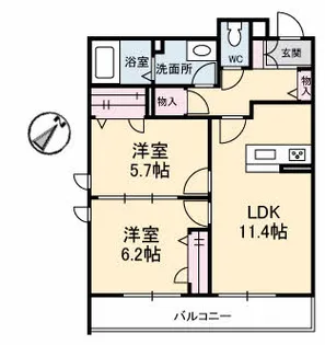 シャーメゾン宇多津 C棟【2階】の間取り