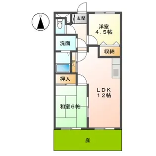 ルトゥール【1階】の間取り