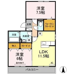 メルベーユ A棟【3階】の間取り