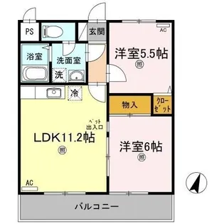 マリベール善通寺【2階】の間取り