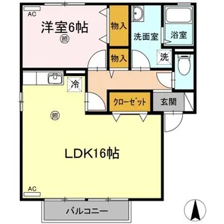 アドミレー樹太A棟【101号室】の間取り