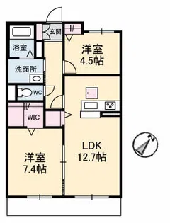 シャーメゾン宇多津B棟【102号室】の間取り