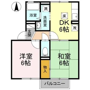 アベイユ B棟【102号室】の間取り
