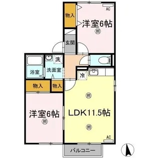 セジュール松縄 B棟【1階】の間取り