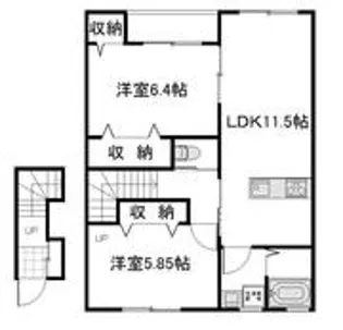 リバーサイド東畦A棟【202号室】の間取り