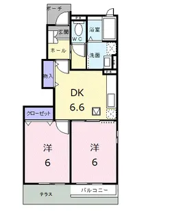 パストラル川部D【1階】の間取り