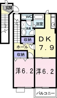 オーブリーアサノ A【2階】の間取り