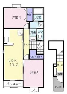ヌーヴォー三木A【2階】の間取り