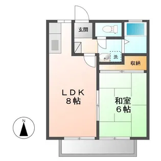 パナハイツやまぐちA【102号室号室】の間取り