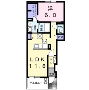 キャッスル D【1階】の間取り