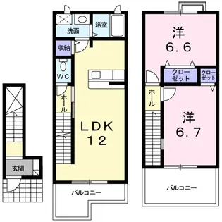 アビタシオン ドゥ A【2階】の間取り