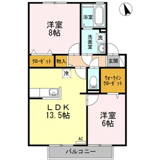リビングタウン松縄C棟【202号室】の間取り