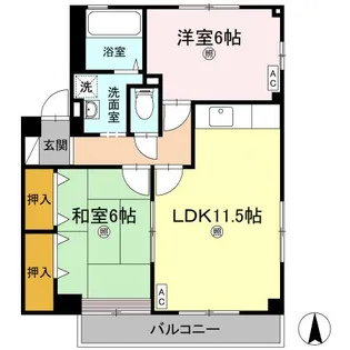 レインボーガーデン D棟 【3階】の間取り