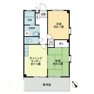 フォブール川津D【D101号室】の間取り