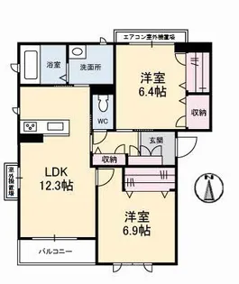 ヴェントフェリーチェ B棟【205号室】の間取り
