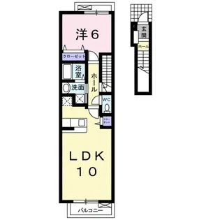 リバティハウスA【2階】の間取り