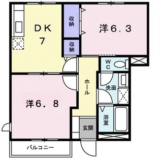 まっちゃハウス Ⅱ D【1階】の間取り