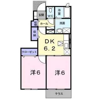 グレイス豊中 B【1階】の間取り