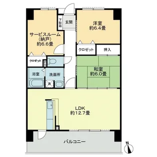 GRANDIA学園通り【4階】の間取り