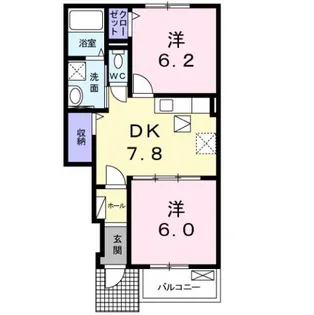 ジェルメフェールB【1階】の間取り