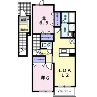 ディマンシュ.M A【2階】の間取り