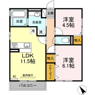 ディアコート曙【2階】の間取り