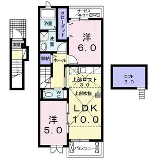 ノヴェルティハイツ坂出【2階】の間取り