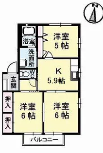 フォーレスイン松岡 B棟【2階】の間取り